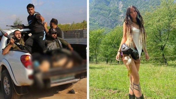 Брюнетка в заложниках спасает обмотанное пленкой тело Брюнетка в заложниках спасает обмотанное пленкой тело